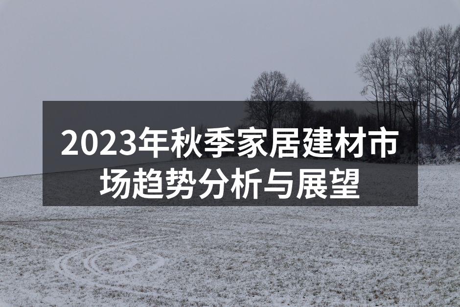 2023年秋季家居建材市场趋势分析与展望